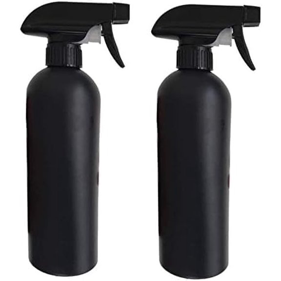 Plastic Spray Bottle for Hair Plant Mister, Cleaning, 500ml Black, Pack of 2, 17OZ