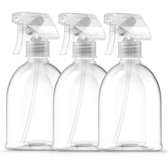 Plastic Spray Bottles - 16oz (3 Pack) Water Spray Bottle for Hair, Cleaning, Gardening, Dog, Cat - Empty Spray Bottle