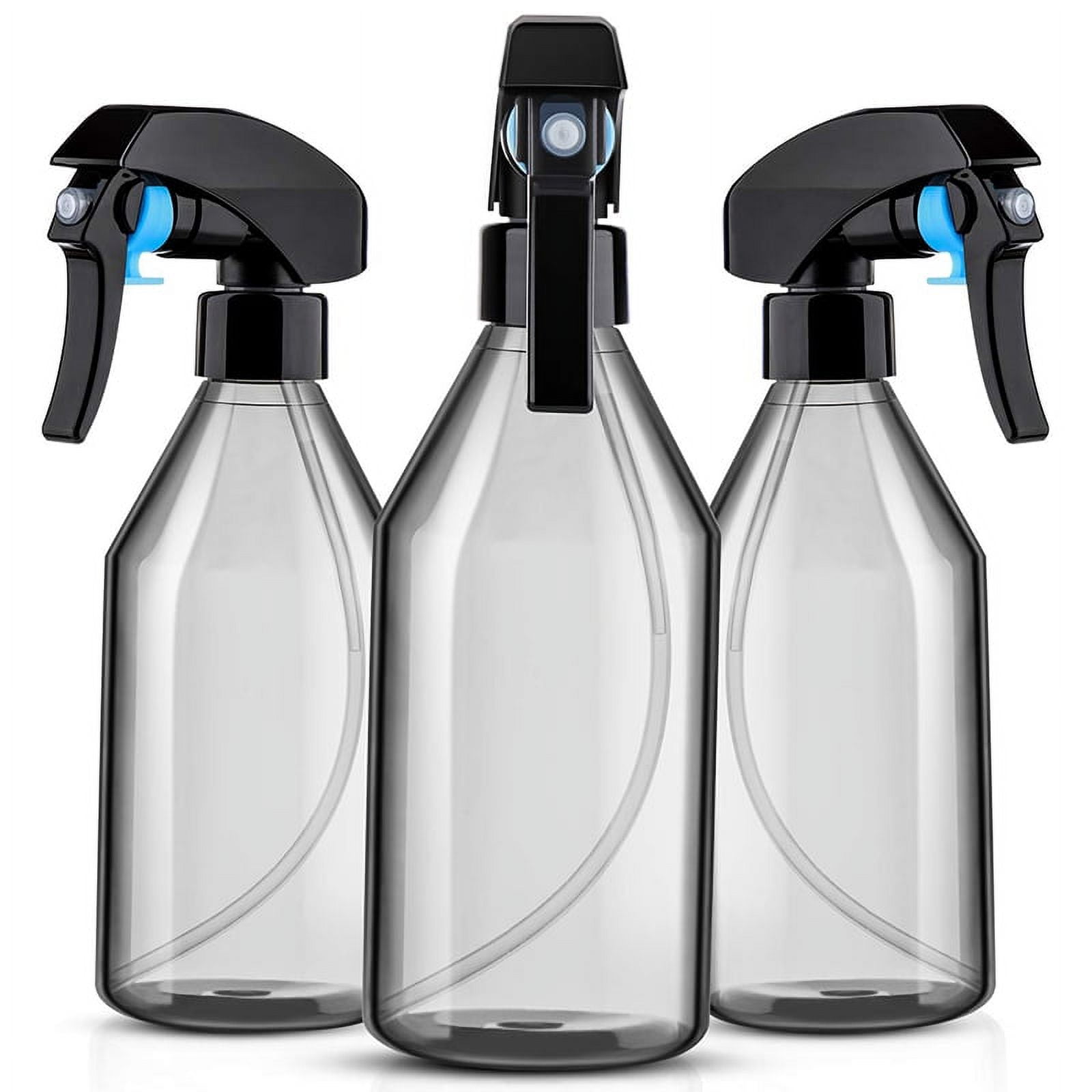 Plastic Spray Bottles for Cleaning Solutions,10OZ Reusable Empty Container  with Durable Black Trigger Sprayer, 3Pack 