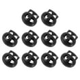 thumbnail image 1 of Plastic Spring Cord Lock, 10Pcs Shoe Lace Tie Locks Double Hole Slider Toggles Clip Fastener (Black), 1 of 6