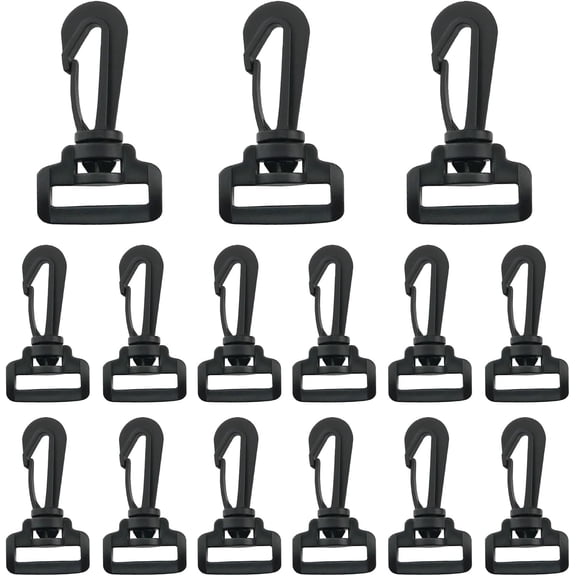 Plastic Spring Hook Rotating Clips, 15 Pack
