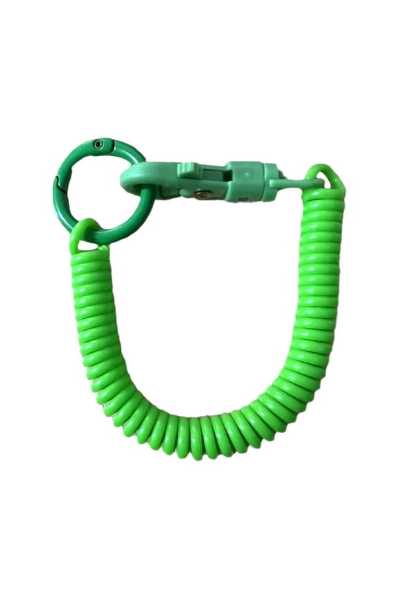 Plastic Spring Rope Keychain Telescopic Lanyard Versatile Key Ring for Phone Wallet Bag Purse Car Keys Secure Small Accessories Anti-Loss Home Office Travel