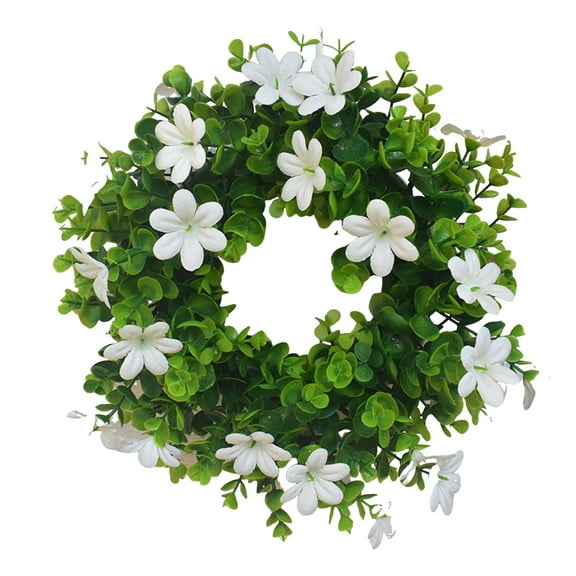 Plastic Spring/Summer Wreath - with Leaves, Plastic Material. For Front Door, Wall, Wedding, Party, Indoor/Outdoor Use