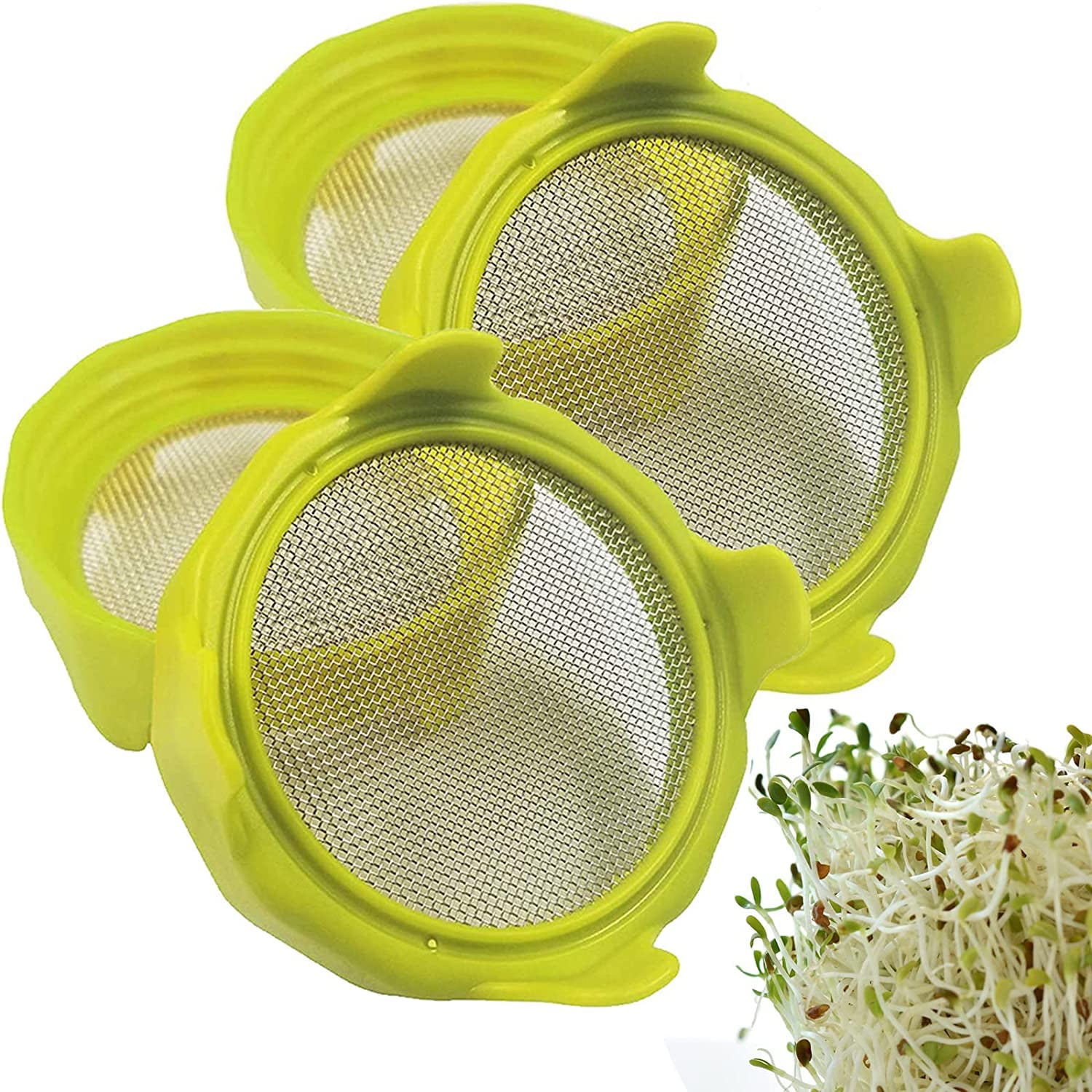 Plastic Sprouting Lids for Mason Jars, Sprouting Jar Strainer Lid with