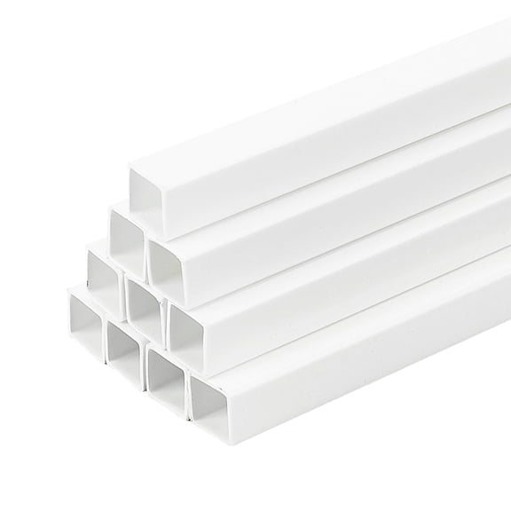 Plastic Sqaure Tubes DIY Handmade Sand Table Material Model Building White 250x10x10mm