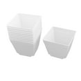 thumbnail image 1 of Plastic Square Flower Printed Pot Saucer Holder for Yard Balcony White 4 x 4 Inch 10pcs, 1 of 4