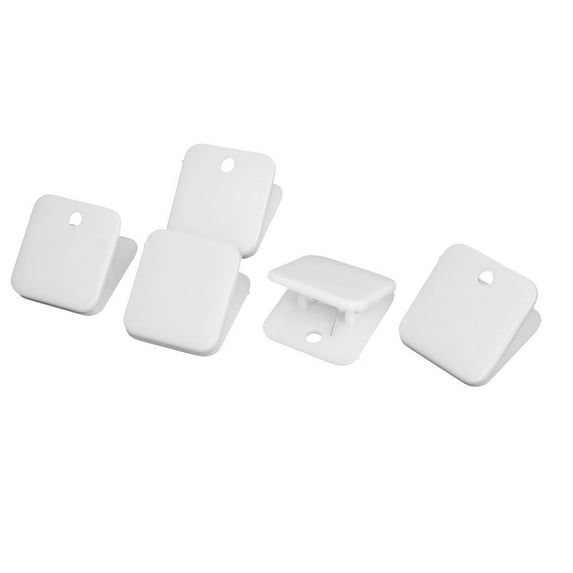 Plastic Square Spring Loaded Paper Document Memo Note Stationery Clip White 5Pcs