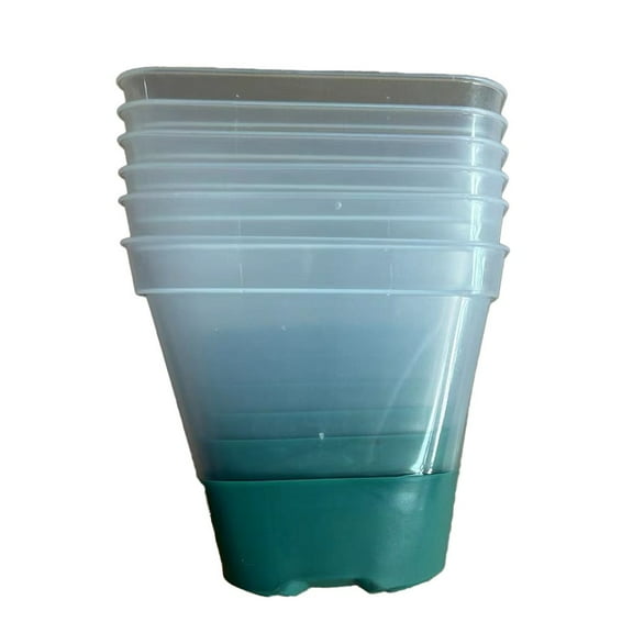 Plastic Square Transparent Planting Pot With Silicone Bottom
