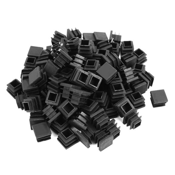 Plastic Square Tube Pipe Inserts End Blanking Caps Black 16mmx16mm 100pcs