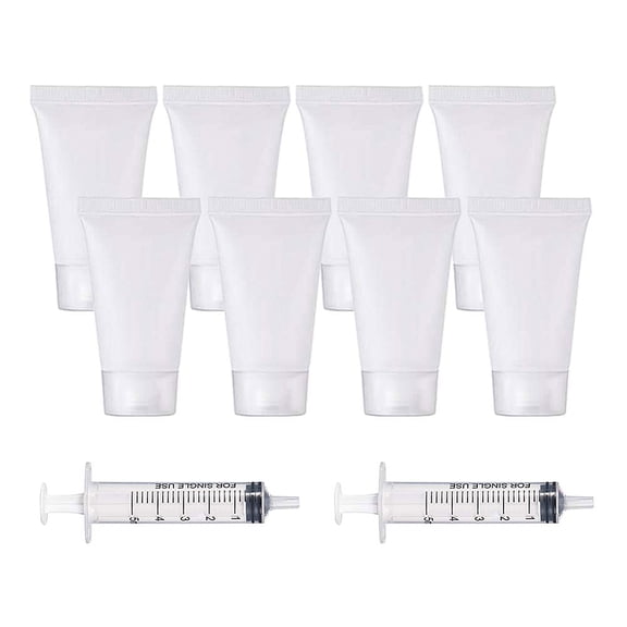 Plastic Squeeze Bottle Makeup Hoses Facial Cleanser Tube Face Cream Container Portable Travel Refillable Bottle Clear 8.4x1.9cm
