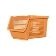 thumbnail image 1 of Plastic Stackable Bins for Pantry, Heavy Duty Large Stacking Bins Open Front, Toy Organizers, Kitchen, and Bathroom Essentials (Blue/1 Pcs) 9.45x13.39x7.47", 1 of 6