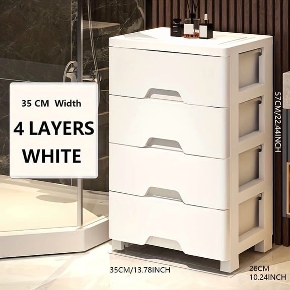 Plastic Stackable File Storage with Wheels - 3/4/5/6 Layers, Drawers for Home & Office. White Finish. Perfect Gift For 2026.