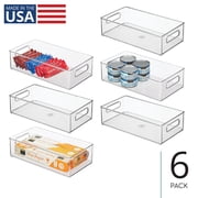 iDesign Plastic Stackable Fridge Bin with Handles, Set of 6, Clear, Made in USA