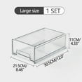 thumbnail image 1 of Plastic Stackable Kitchen Storage Organizer Bin Containers with Front Pull Drawer for Cabinet Pantry Fridge Freezer Shelf Refrigerator Organizer, 1 of 4