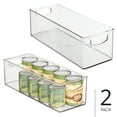thumbnail image 1 of iDesign Plastic Stackable Pantry Bin with Handles, Set of 2, Clear, Made in USA, 1 of 7
