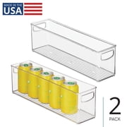 iDesign Plastic Stackable Pantry Bin with Handles, Set of 2, Clear, Made in USA