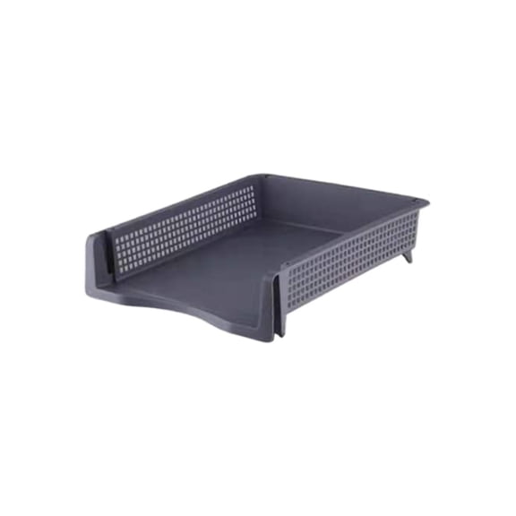 Plastic Stackable Paper Letter Tray,Small File Box,Desktop Document Organizer,File Organizer,Mail & Document Storage,Plastic Storage Rack,Stackable Desk Tray Holder for Paper Storage,Gray