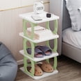 thumbnail image 1 of Plastic Stackable Shoe Rack, 19.69x10.24x9.45in Orange/Blue/Green - Foldable Organizer, Easy Installation for Entryway & Closet, Multi-Purpose Storage, 1 of 6