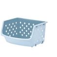 thumbnail image 1 of Plastic Stackable Storage Bins Stackable Recycling Storage Basket Bin Stackable Closet Organizer Bins Tall Big Plastic Boxes for Organizing Food Home Kitchen Storage (S Dark Blue), 1 of 3