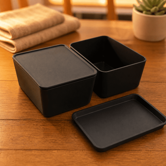 Plastic Stackable Storage Bins with Lids Multipurpose Home Office Organization
