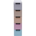 thumbnail image 1 of Plastic Stackable Storage Cart 5 Drawer Containers Storage Organizer Unit Mobile Stacking Bins [Multi Color A 7.9"x15.7"x33.1"], 1 of 9