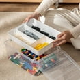 thumbnail image 1 of Plastic Stackable Storage Container Bin Box Tote with Lid for Home, 1 of 5
