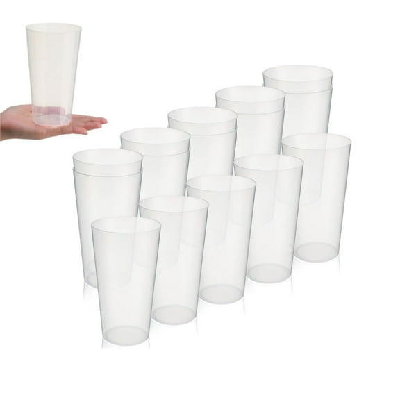 Plastic Stackable Tumblers,Clear Drinking Cups,18oz Portable Drinking Cups for Indoor,Reusable Water Cups for Men and Women,12pcs