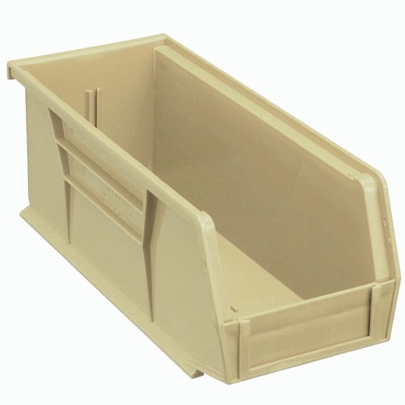 Global Industrial SB4104BG Plastic Hang & Stack Bin, Beige - 10.875 x 4.125 x 4 in.