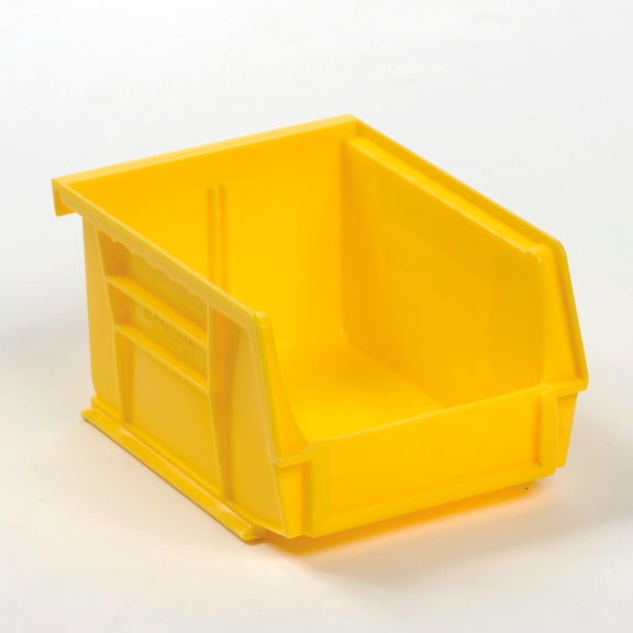 Global Industrial SB453Y Plastic Hang & Stack Bin, Yellow - 5.375 x 4.125 x 3 in.