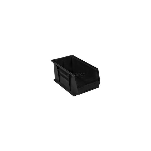 Global Industrial SB5145BK Plastic Hang & Stack Bin, Black - 14.75 x 5.5 x 5 in.