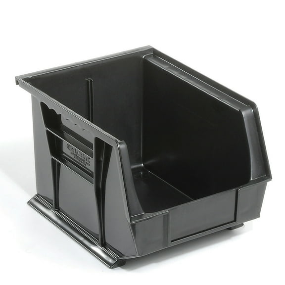 Global Industrial SB8107BK Plastic Hang & Stack Bin, Black - 10.75 x 8.25 x 7 in.