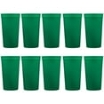 thumbnail image 1 of Plastic Stadium Cups 32 oz. Set of 10, Bulk Pack - Perfect for Summer, Sporting Events, Birthdays, Picnic, Beach, Parties - Kelly Green, 1 of 5