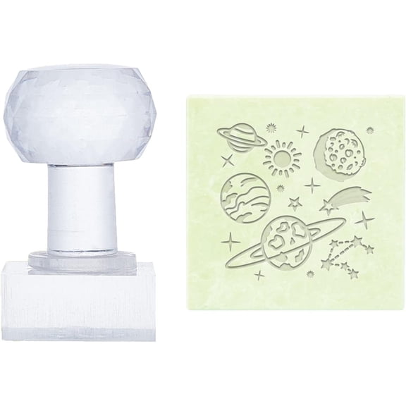 Plastic Stamps DIY Soap Molds Supplies Square Planet Pattern 38x38mm