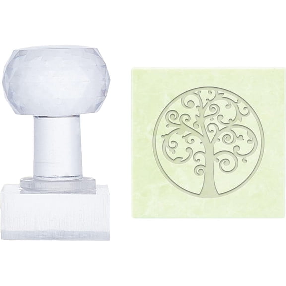 Plastic Stamps DIY Soap Molds Supplies Square Tree Pattern 38x38mm