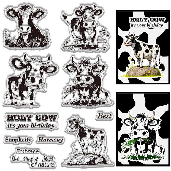 Plastic Stamps for DIY Scrapbooking Photo Album Decorative Cards Making Stamp Sheets Cattle 160x110mm