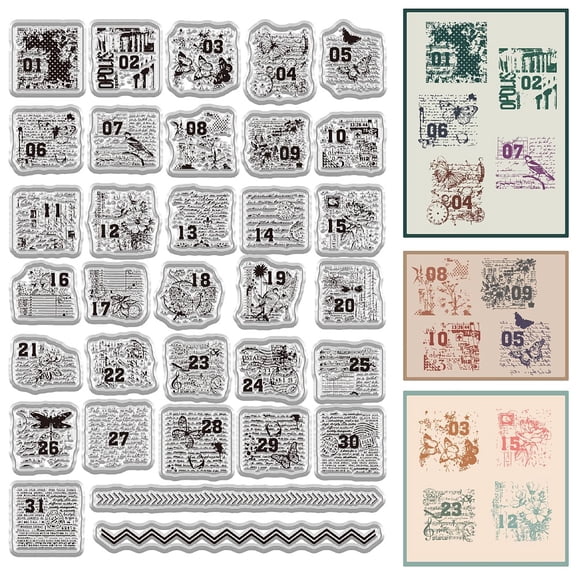 Plastic Stamps for DIY Scrapbooking Photo Album Decorative Stamp Sheets Mixed Shapes 160x110mm