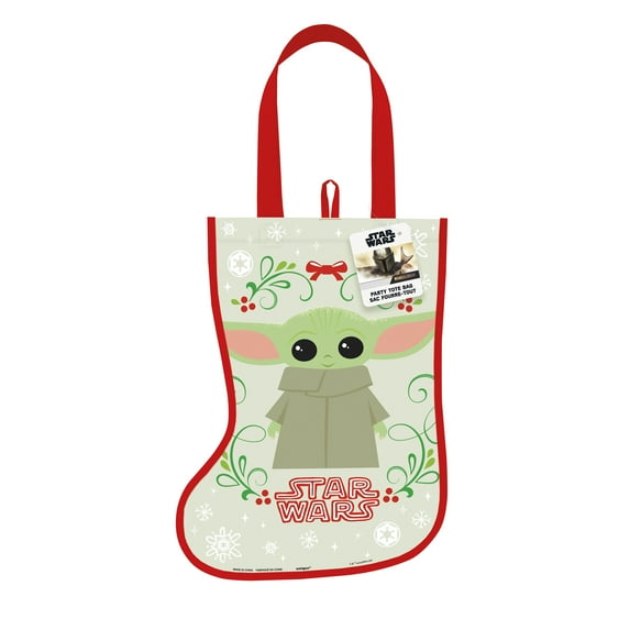 Plastic Star Wars The Mandalorian The Child Baby Yoda Christmas Stocking Favor Bag, 1ct