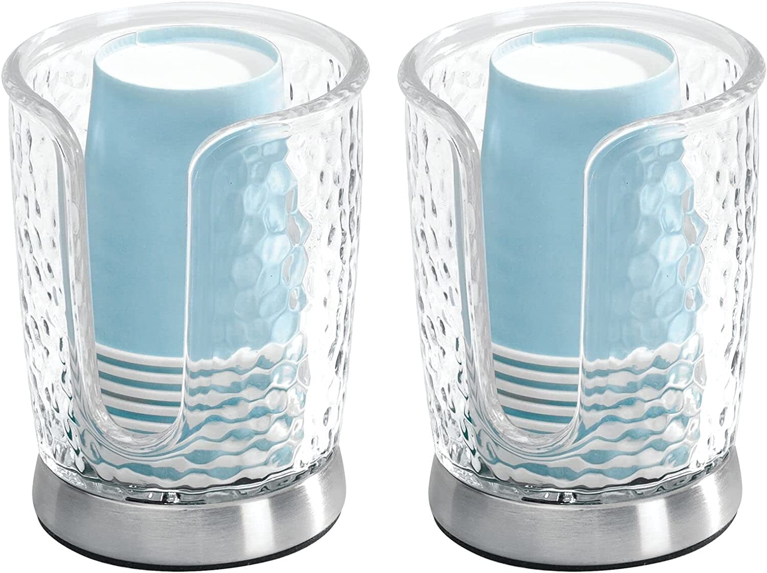 Tanggiteck 2-Pack Bathroom Cup Dispenser - Rural Style Iron & Wood Holder For 3oz Mouthwash Cups