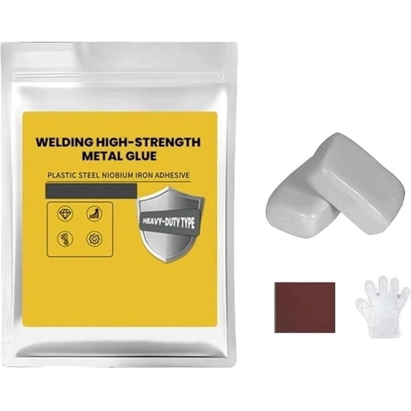 Plastic Steel Mud Iron Glue, Welding High-Strength Metal Repair Adhesive, Waterproof Heat Resistant Epoxy Glue for Pipes, Wall Holes, Wood, Plastic, DIY Sealing and Bonding Projects