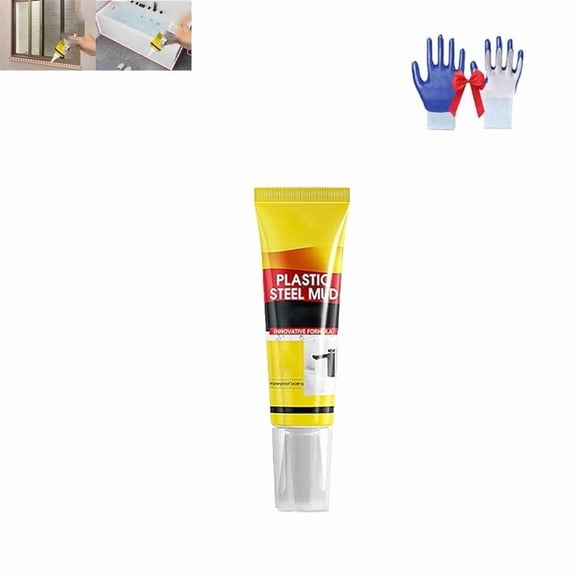 Plastic Steel Mud Waterproof Sealant, Multifunctional Waterproof White Caulk, Proof Kitchen and Bathroom Fast-Setting Type Grout Sealant (1pc)
