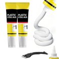 thumbnail image 1 of Plastic Steel Mud Waterproof Sealant, Multifunctional Waterproof White Caulk, with Scraper, Quick-Drying, for Kitchen, Bathroom, Tile, Wall & Baseboard (2PCS), 1 of 7