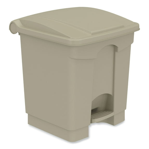 Plastic Step-On Receptacle, 20 gal, Metal, Tan, Ships in 1-3 Business Days | Bundle of 2 Each