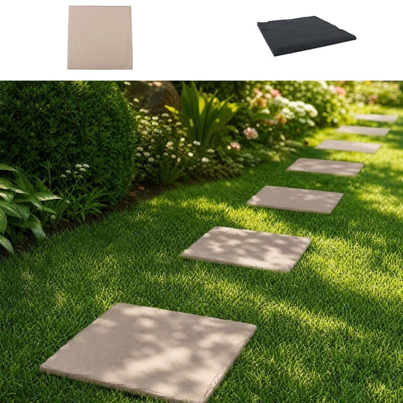 Plastic Stepping Stone Walkway Paver | Imitation Stone Slab for Garden Decoration | Solid Plastic Paving Tile for Grass Yard Route | Lightweight Durable Outdoor Stepping Pad for Lawn|Backyard