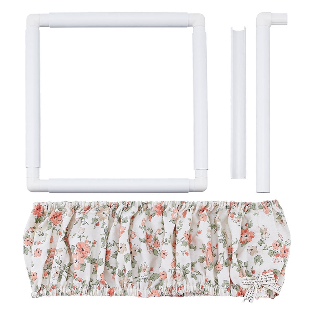 Plastic Stitch Embroidery Hoops Sewing Tools Accessory with Polyester Stitch Embroidery Hoop Cover White 287x287x23mm