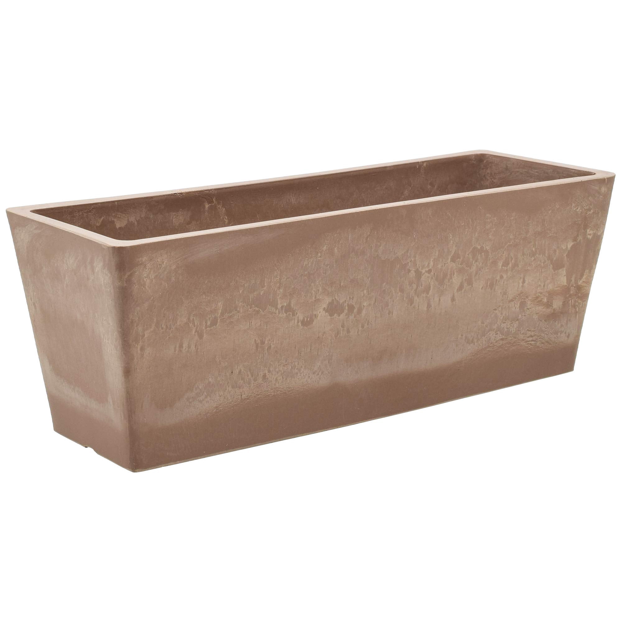 Plastic Stone Wood Composite Simplicity Window Box Planter with Drillable Drainage Hole Cement Color 17.5 x 7 x 6 Inches