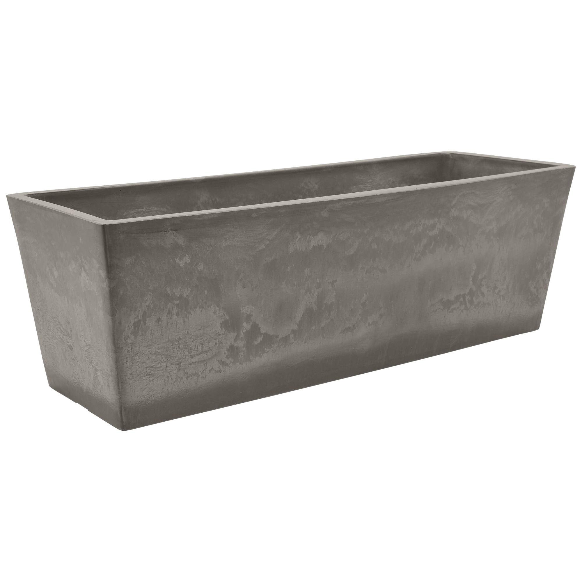 Plastic Stone Wood Composite Simplicity Window Box Planter with Drillable Drainage Hole Cement Color 17.5 x 7 x 6 Inches