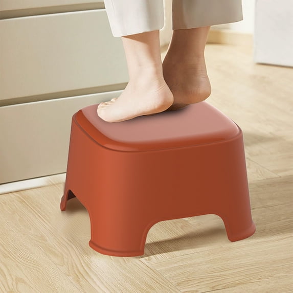Plastic Stool Household Mini Stool Compact and Portable Stackable Stool for Bathroom Kitchen and Outdoor Use with Non-Slip Surface and Sturdy Construction for Everyday Seating and Storage