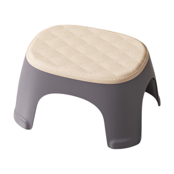 Plastic Stool with Wide Seat and Non-Slip Foot Pads – Durable, Space-Saving, Multi-Use Step Stool for Bathroom, Living Room, and Shoe Changing