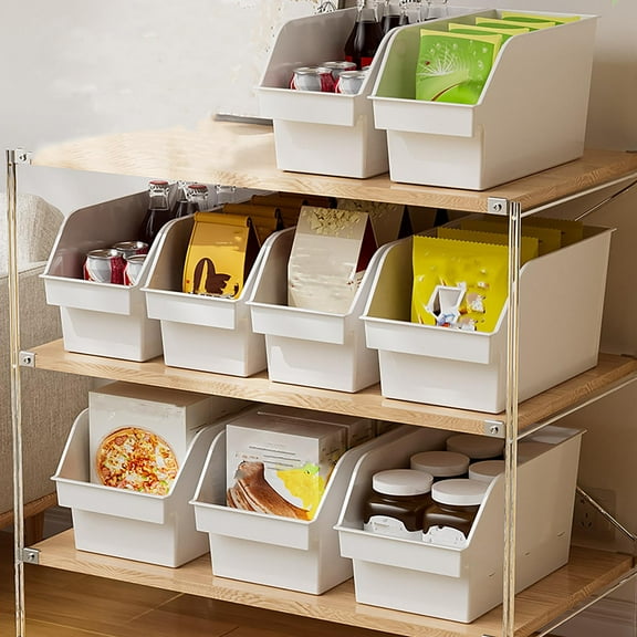 Plastic Storage Basket for Cabinets and Desks Multi Functional Organizer with Right Angle Design for Home Office and Kitchen Countertop Clutter Control Sopatenor