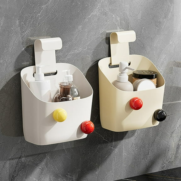 Plastic Storage Basket Hanging Organizer | Multi Functional Wall Mounted Rack | Upper Bunk Bedside Storage | Bathroom Toiletry Holder | 19x18x9.5cm | 1 Piece